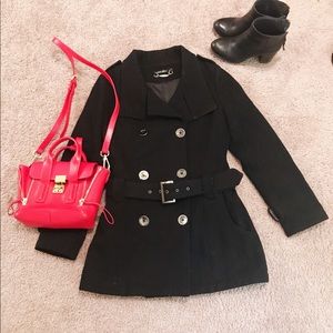 Black woolen Pea Coat